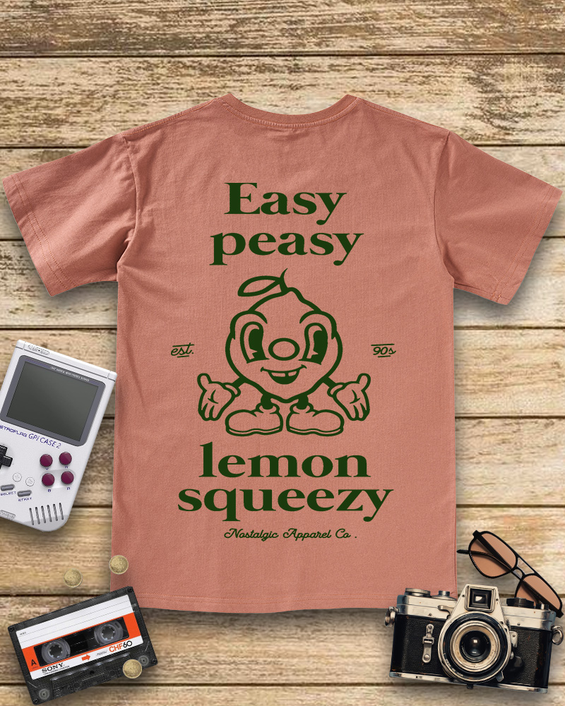 TheRetroTee Easy Peasy Lemon Squeezy  V-neck T-Shirt