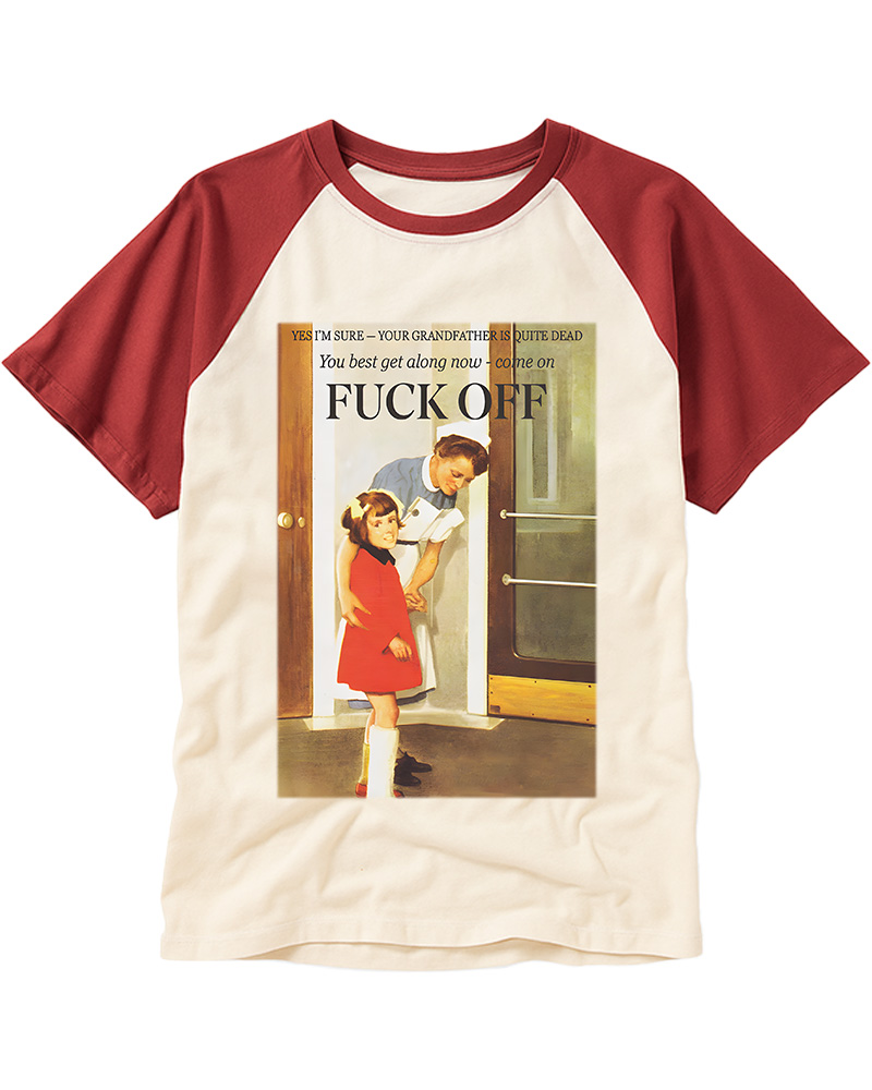 TheRetroTee Fuck Off Nostalgia 1950s Raglan Baseball T-Shirt