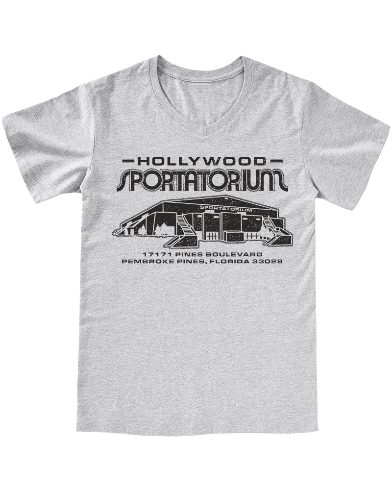 TheRetroTee Hollywood Sportatorium 1970s V-neck T-Shirt