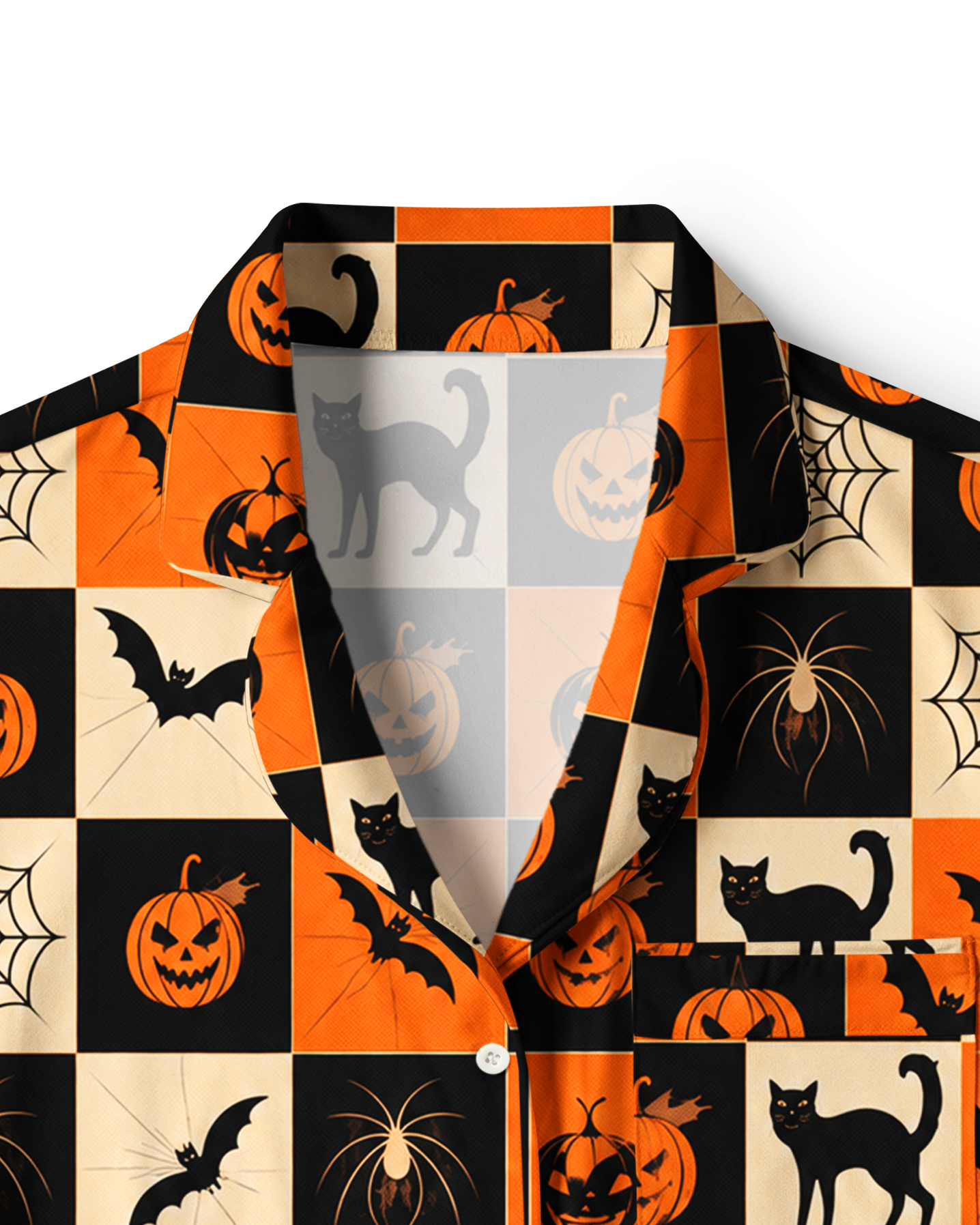TheRetroTee Checker Spooky Halloween Vintage Pajama Set