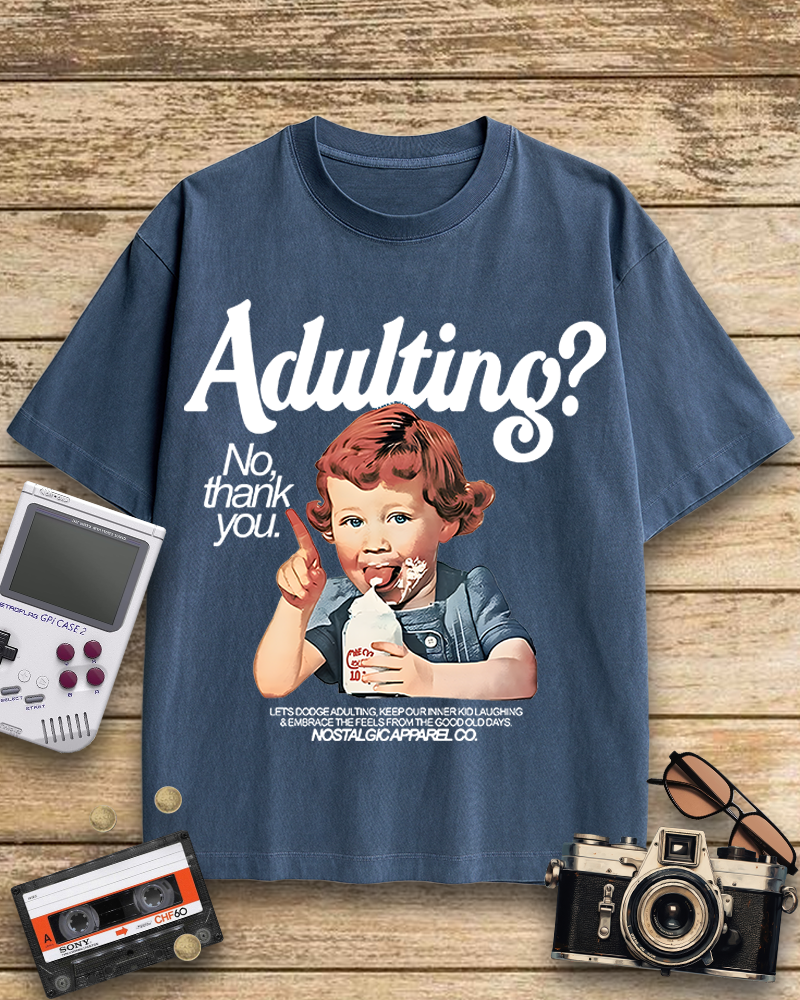 TheRetroTee Adulting No, thanks 1960s Cotton T-Shirt