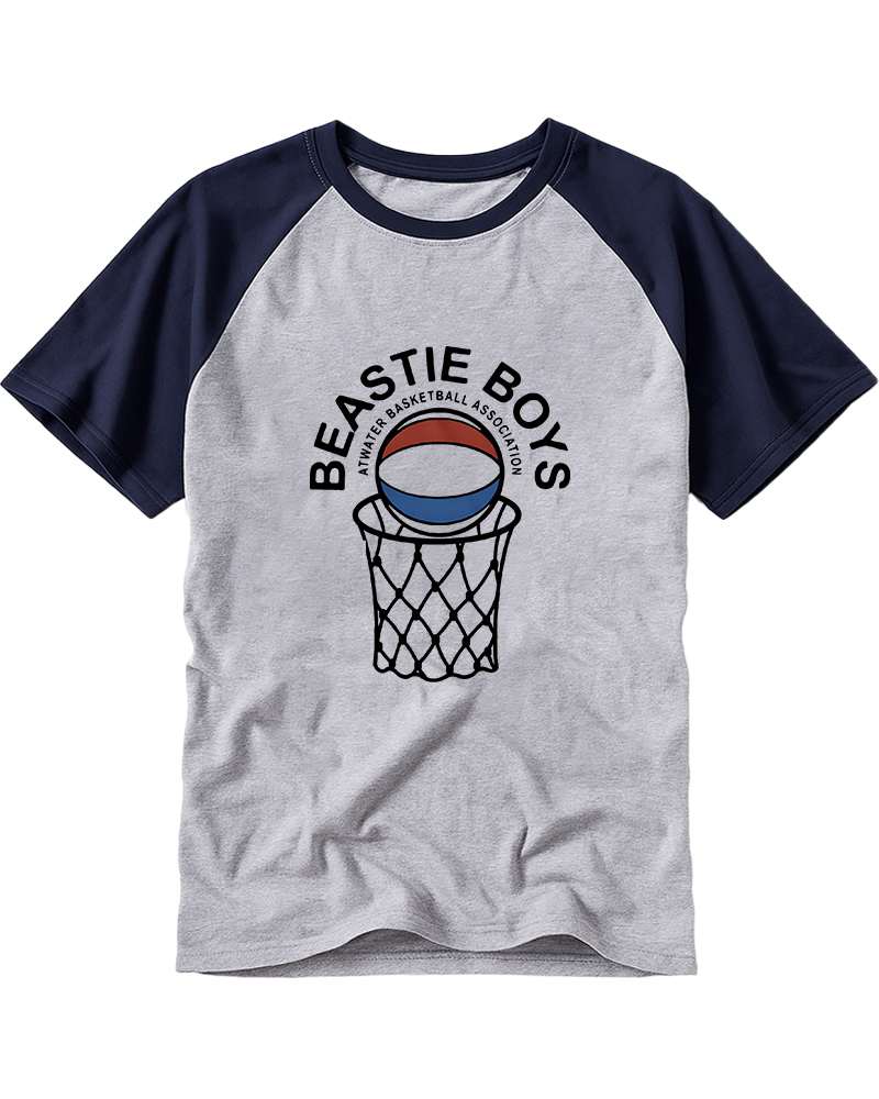 TheRetroTee Atwater Basketball Association Beastie Boys Raglan Baseball T-Shirt