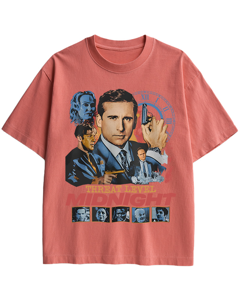 TheRetroTee Threat Level Midnight 2000s Cotton T-Shirt
