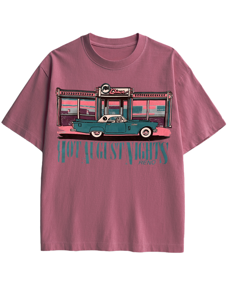 TheRetroTee Hot August Nights Reno Diner Vintage Cotton T-Shirt