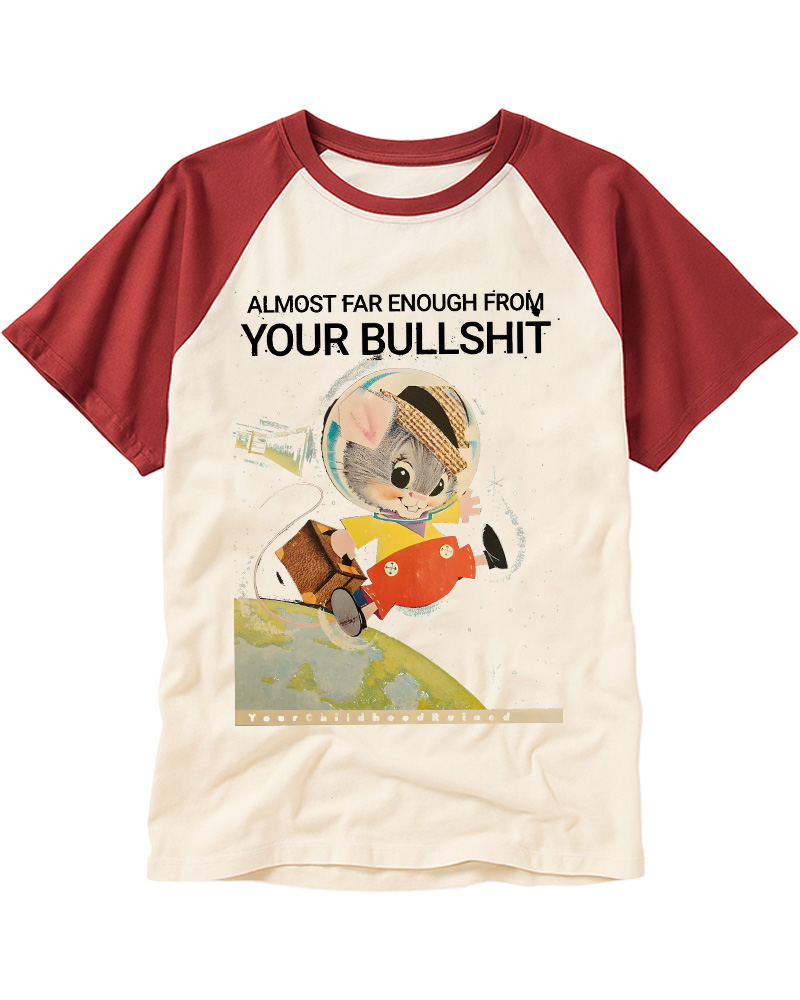 TheRetroTee Almost Far Enough from Your Bullshit 1960s Raglan Baseball T-Shirt