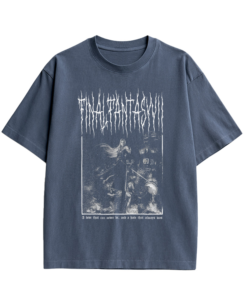 TheRetroTee Final Fantasy VII Black Metal 1990s Cotton T-Shirt