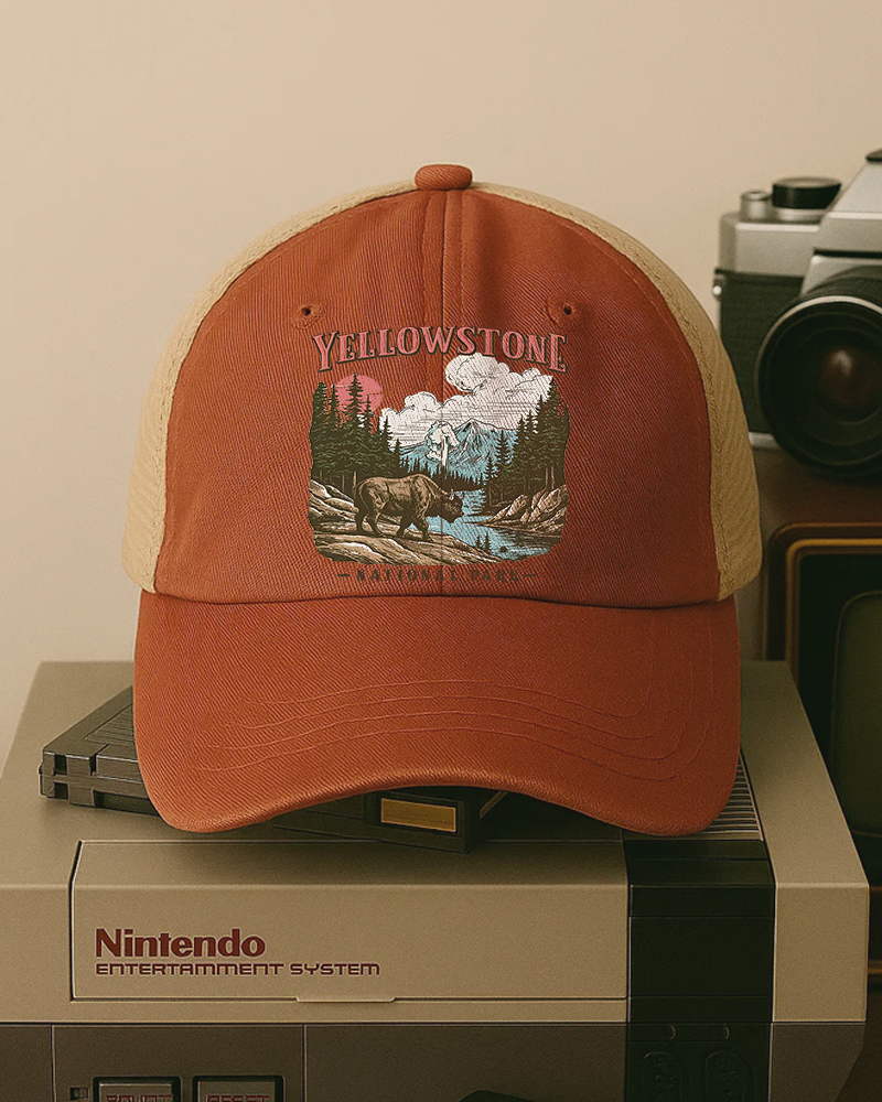 TheRetroTee Yellowstone National Park 1870s Trucker Hat