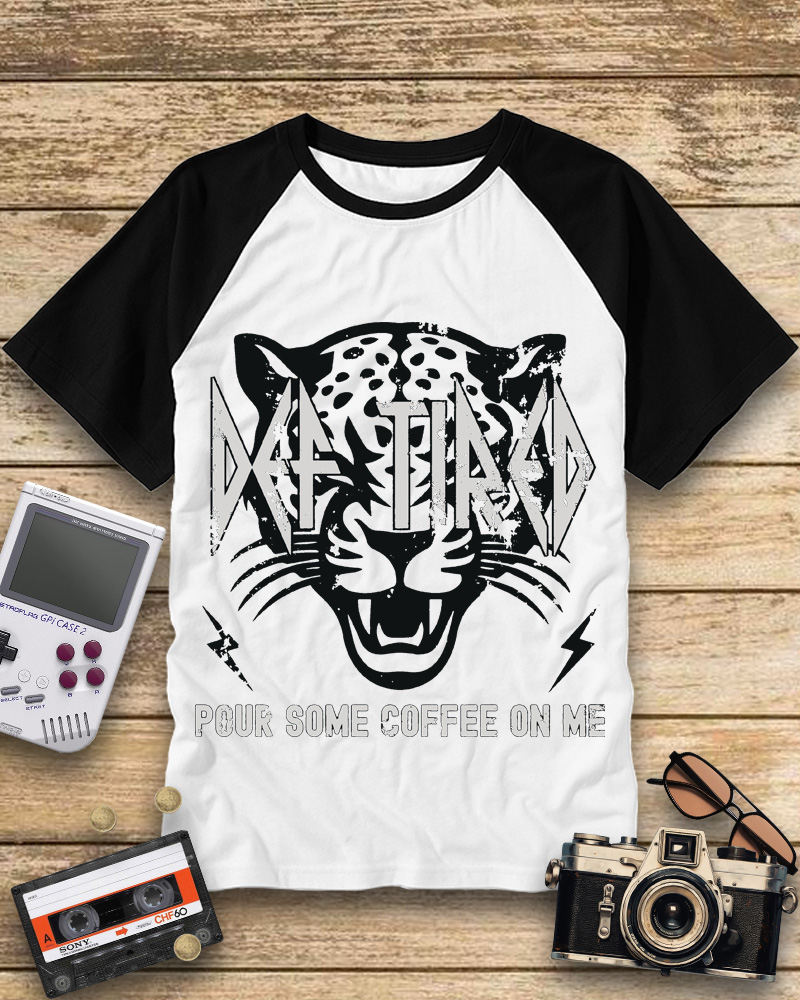 TheRetroTee Pour Some Coffee On Me 1980s Raglan Baseball T-Shirt