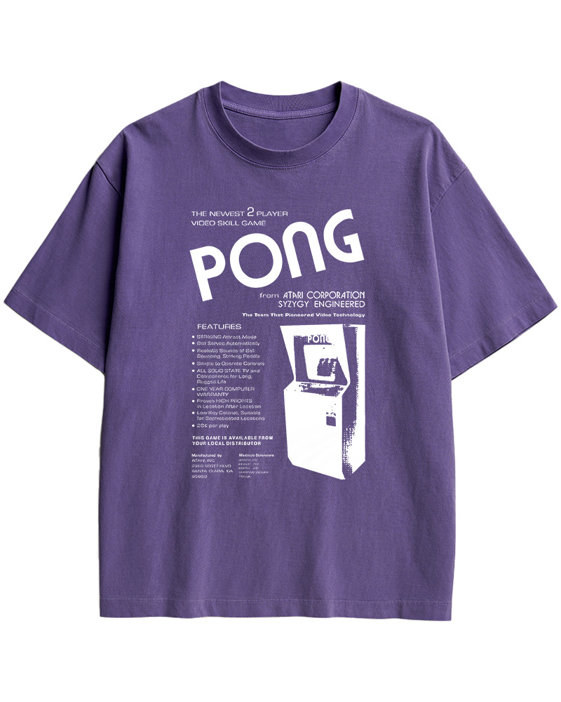 TheRetroTee Pong Arcade Cabinet 1970s Cotton T-Shirt