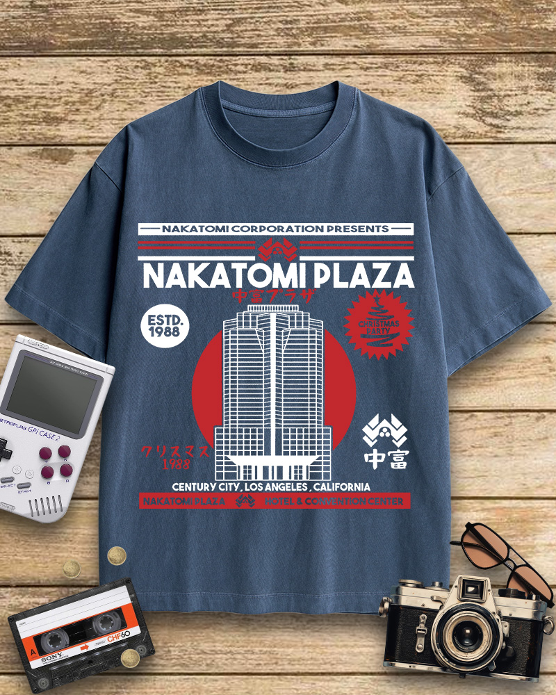 TheRetroTee Nakatomi Plaza 1980s Cotton T-Shirt