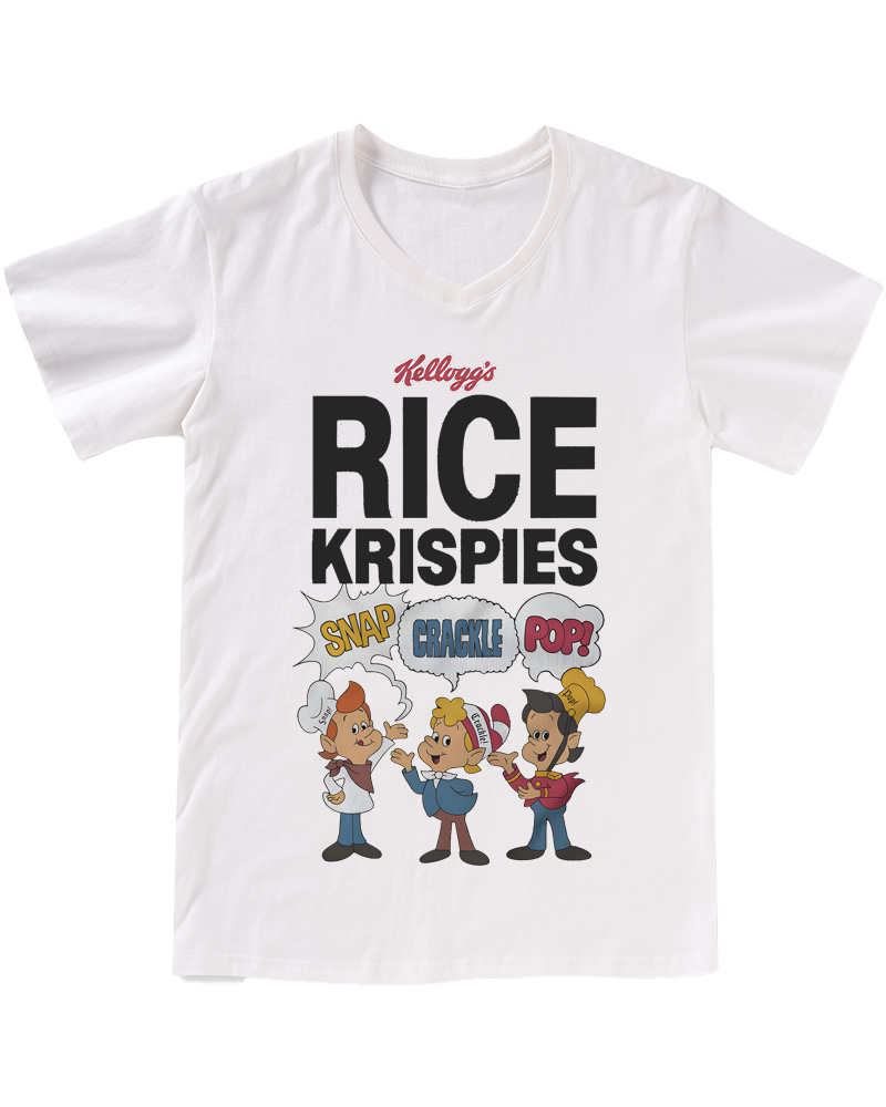 TheRetroTee Rice Krispies Snap, Crackle, and Pop 1970s V-neck T-Shirt