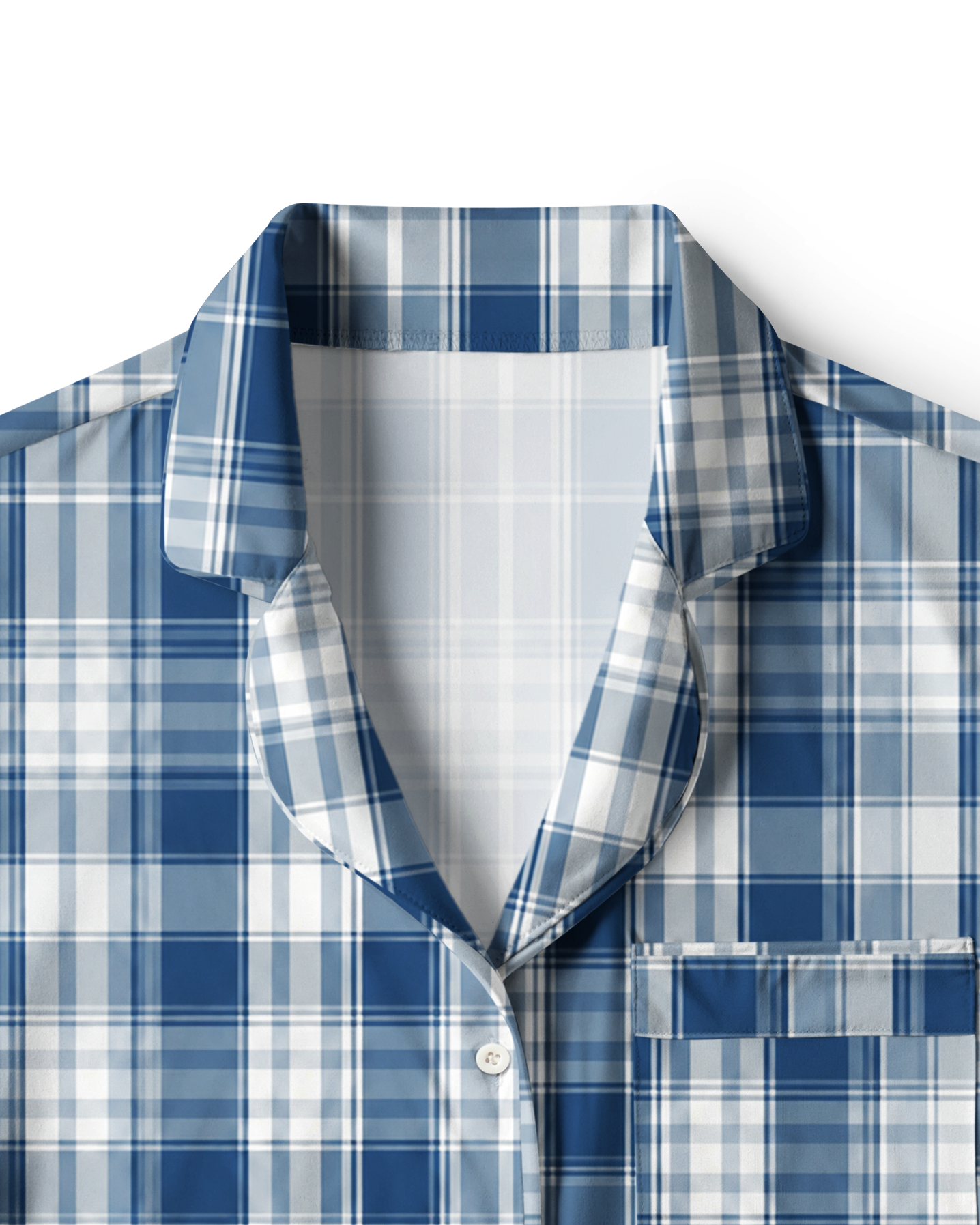 TheRetroTee Ocean Blue Tartan Vintage Pajama Set