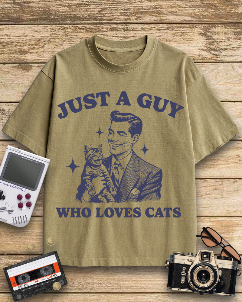 TheRetroTee Cat Lover 1960s Cotton T-Shirt