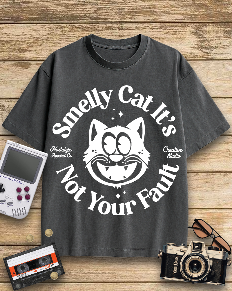 TheRetroTee Smelly Cat 1990s Cotton T-Shirt