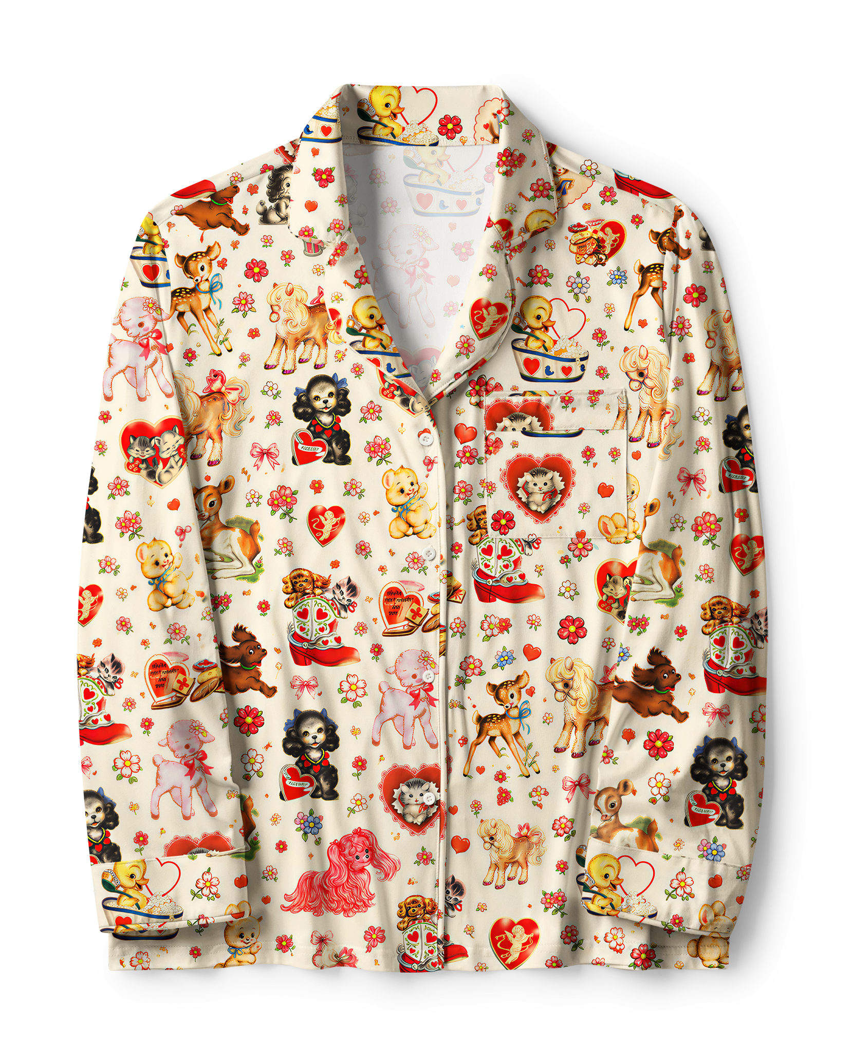 TheRetroTee Vintage Baby Animal Collage Vintage Pajama Set