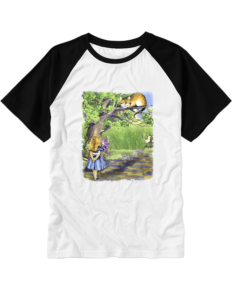 TheRetroTee Alice In Wonderland Raglan Baseball T-Shirt