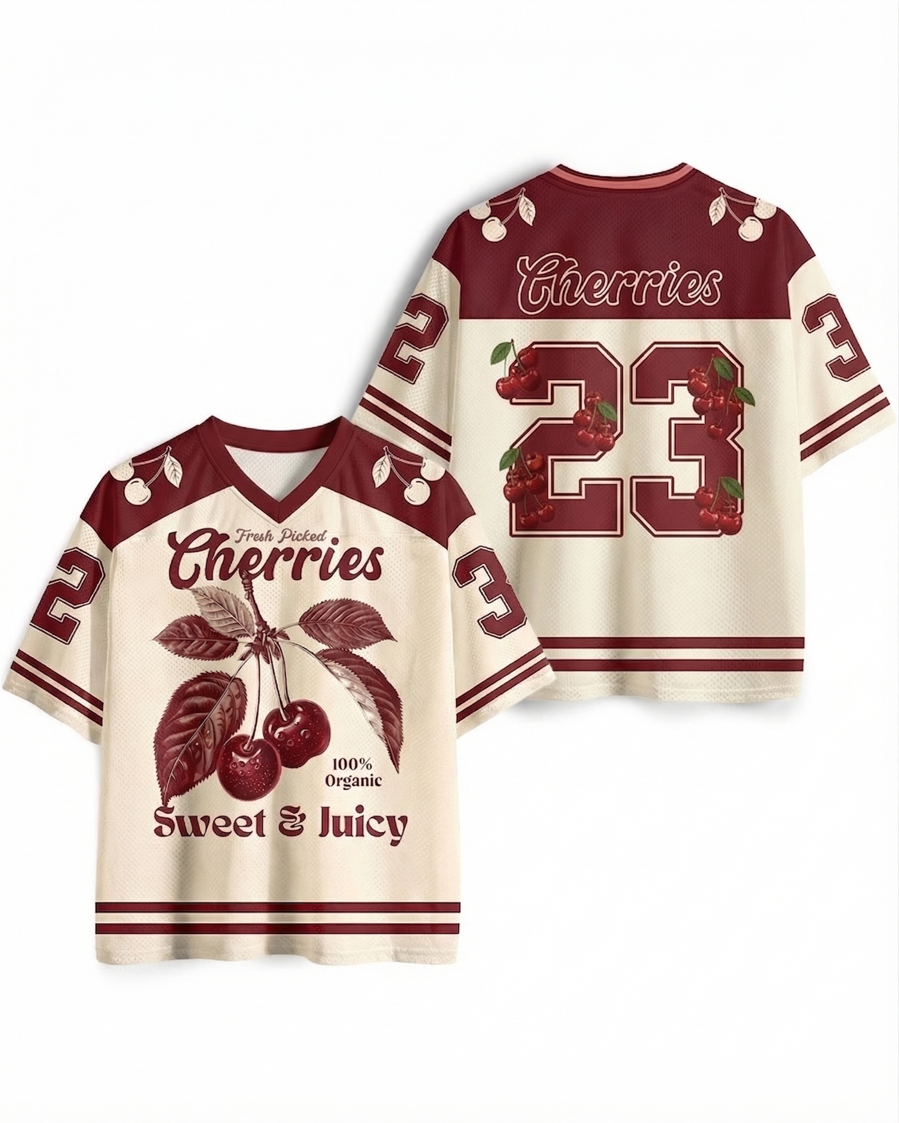 TheRetroTee Vintage Cherry 1950s Mesh Jersey