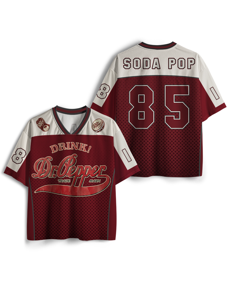 TheRetroTee 1970s Retro Soda Brand Inspired Mesh Jersey