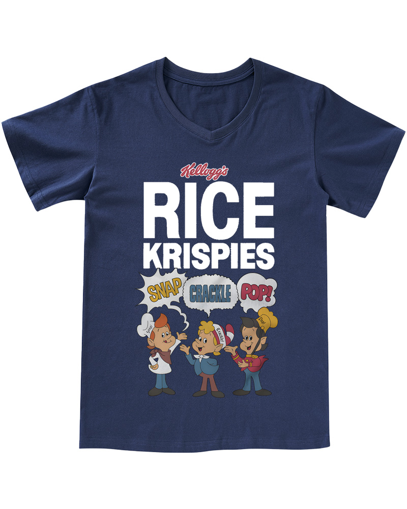TheRetroTee Rice Krispies Snap, Crackle, and Pop 1970s V-neck T-Shirt