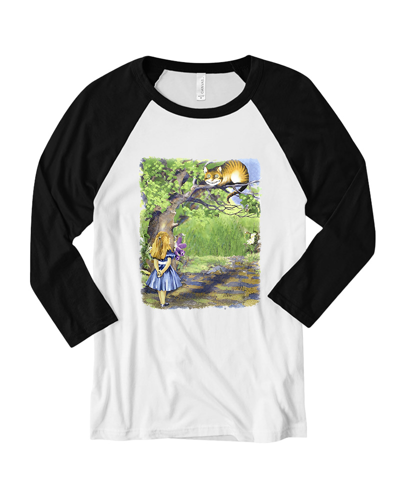 TheRetroTee Alice In Wonderland Long Sleeve Raglan T-Shirt