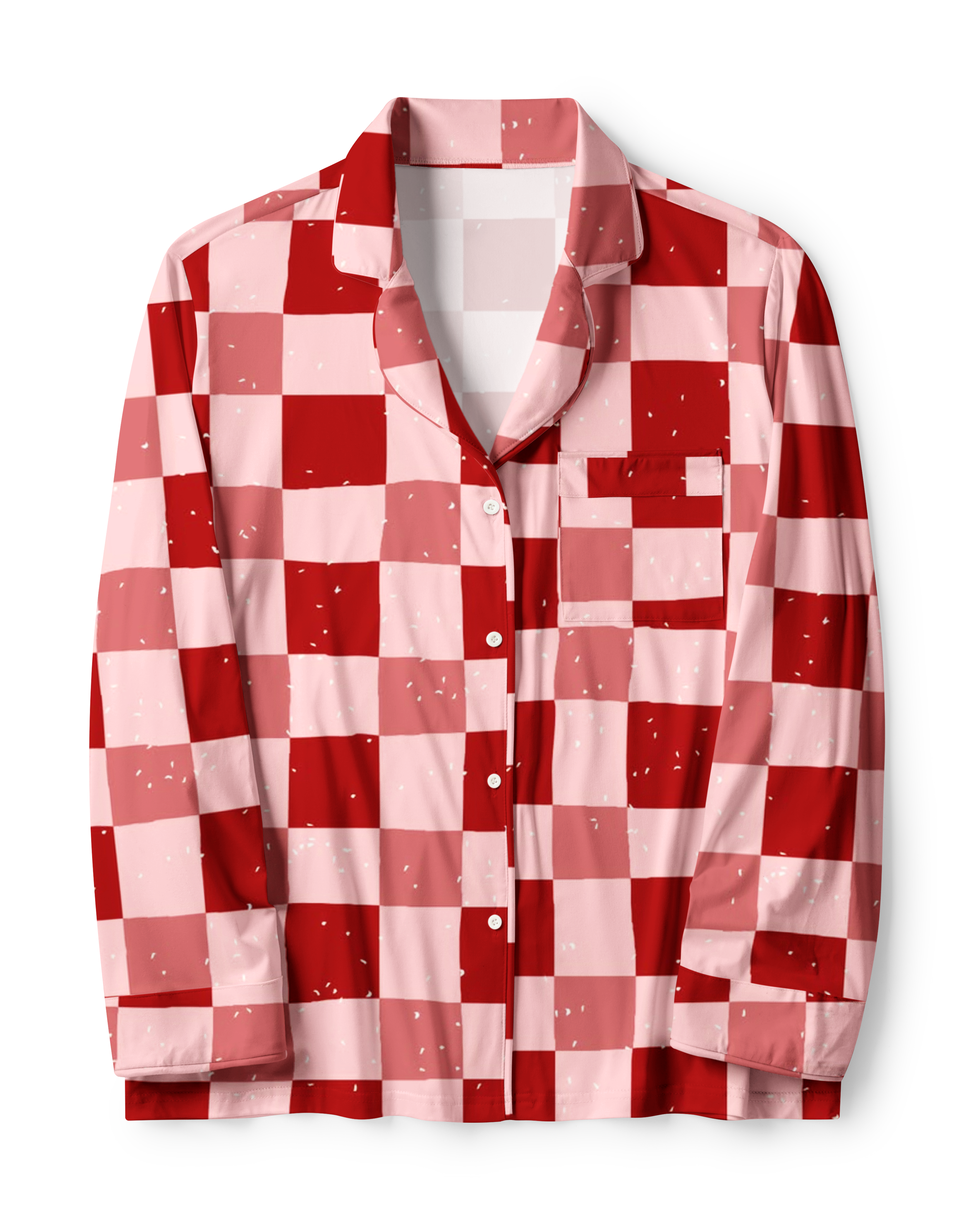 TheRetroTee Blush Checkered Doodle Vintage Pajama Set