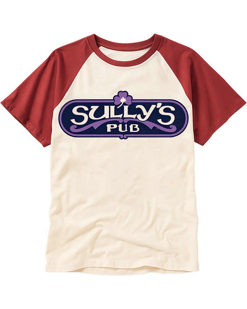 TheRetroTee Sully's Pub Peoria Bar 1980s Raglan Baseball T-Shirt