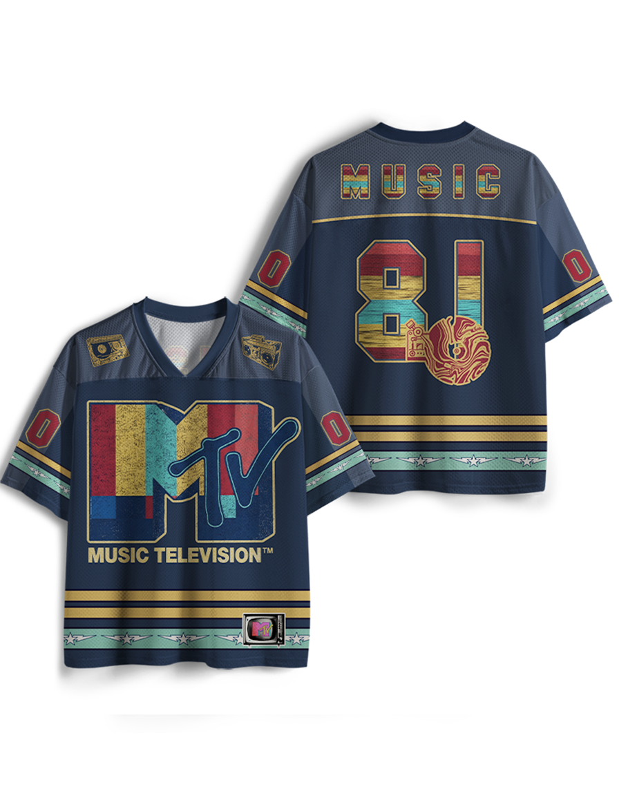 TheRetroTee TV Signal Logo 1980s Mesh Jersey