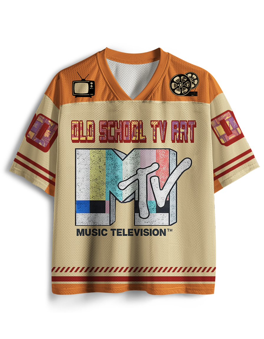 TheRetroTee TV Signal Logo 1980s Mesh Jersey