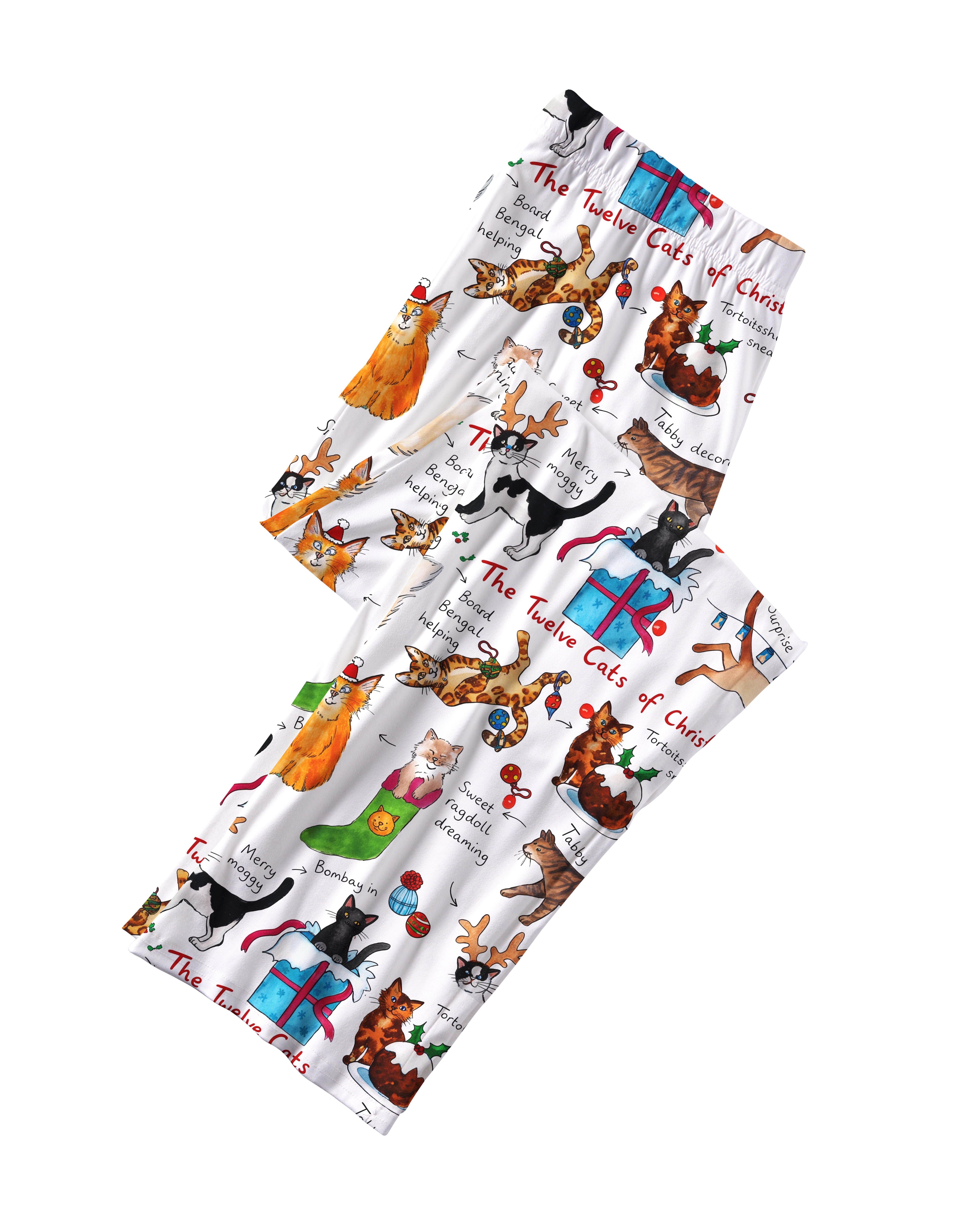 TheRetroTee Christmas Cats Story Vintage Pajama Set