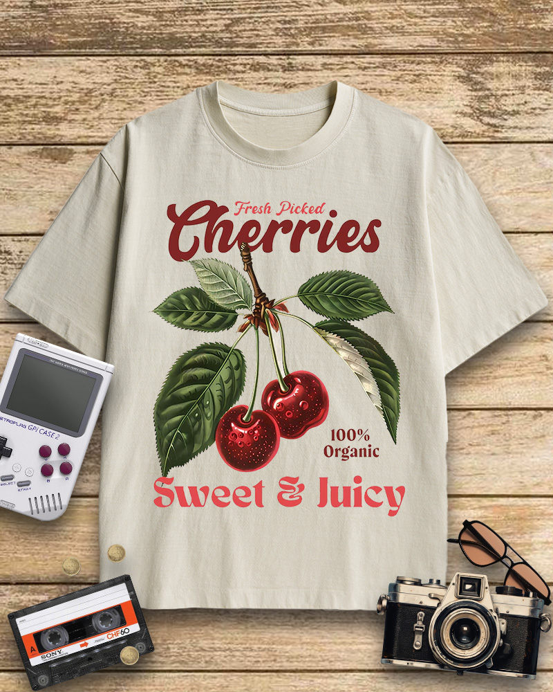 TheRetroTee Vintage Cherry 1950s Cotton T-Shirt