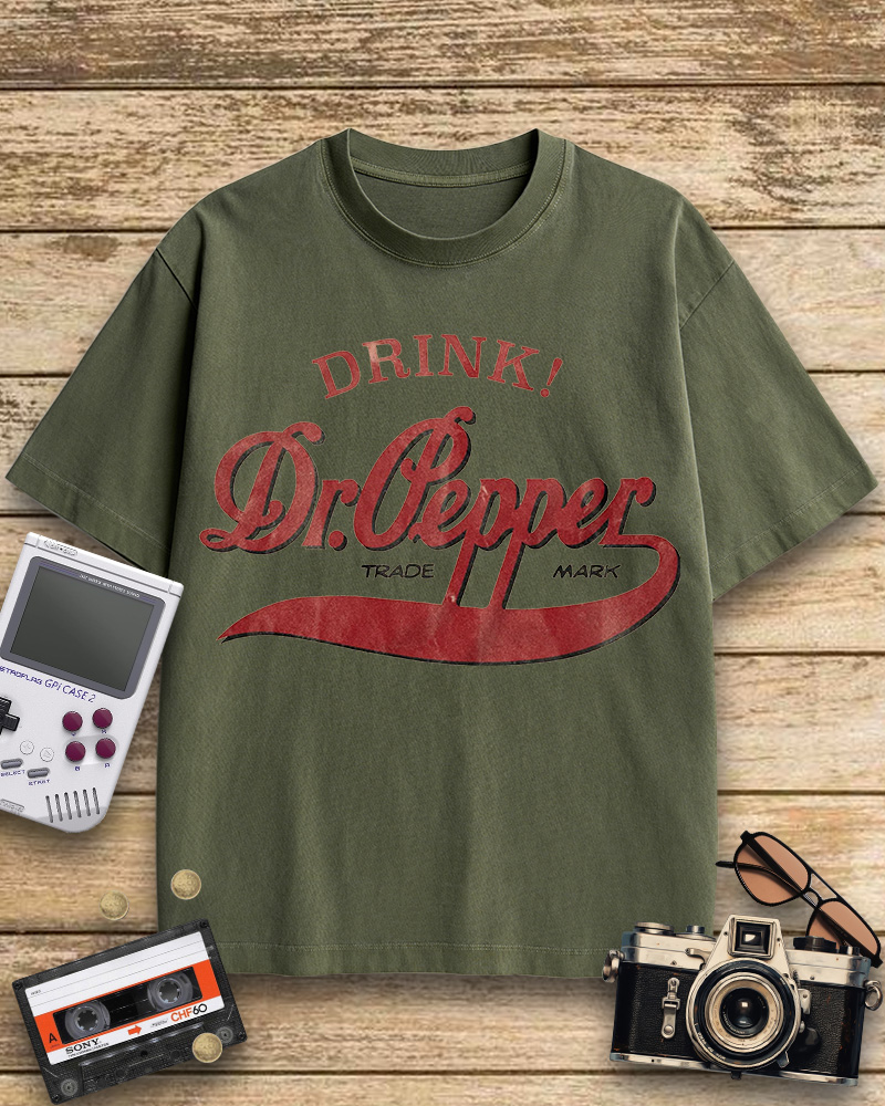 TheRetroTee Drink Dr. Pepper 1970s Cotton T-Shirt