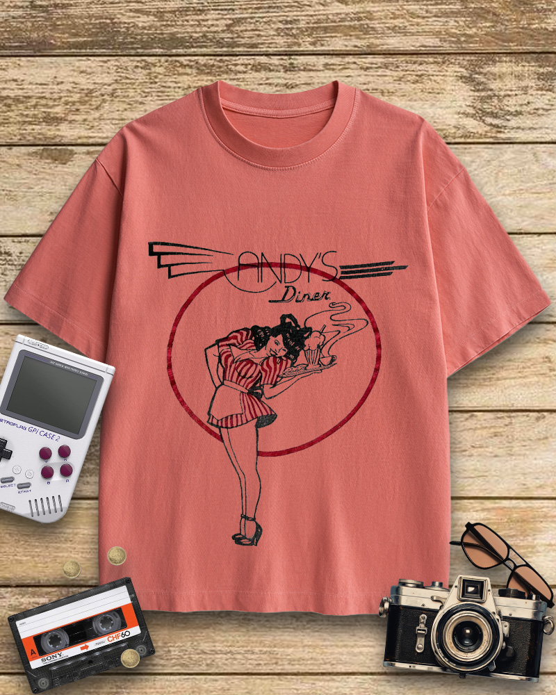 TheRetroTee Andy's Diner 1980s Cotton T-Shirt