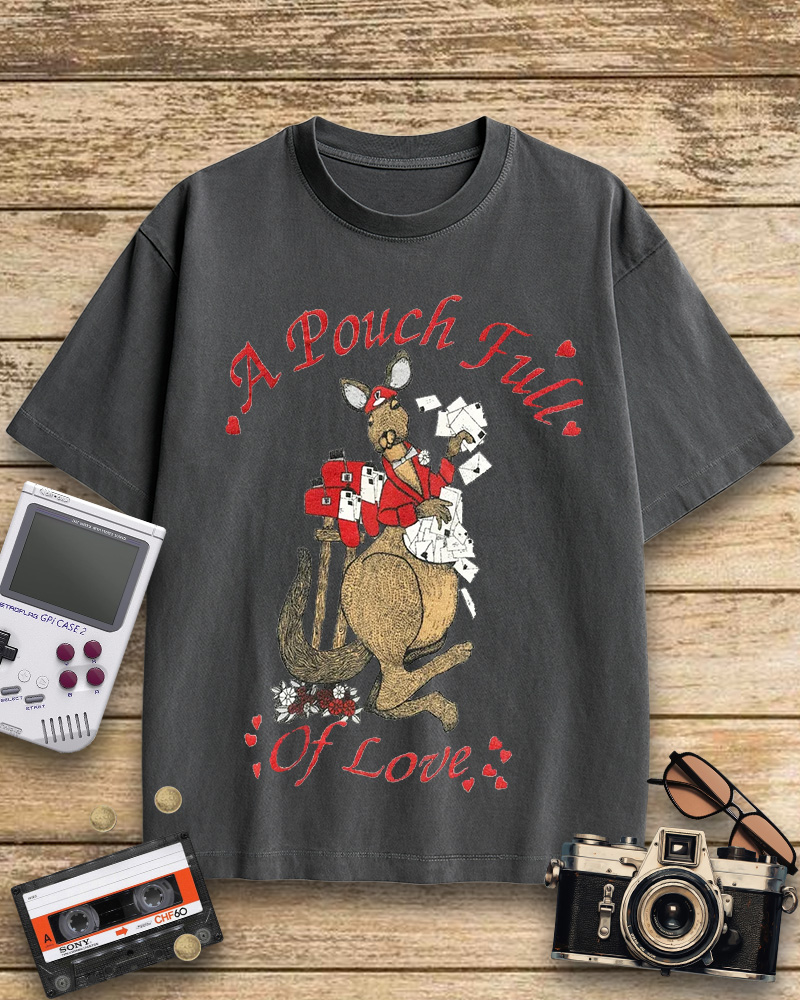 TheRetroTee 1980s Kangaroo Love Letters Cotton T-Shirt