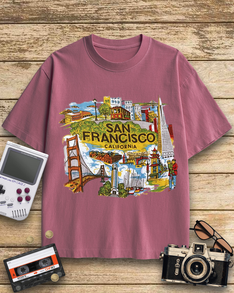 TheRetroTee San Francisco Tourist 1950s Cotton T-Shirt