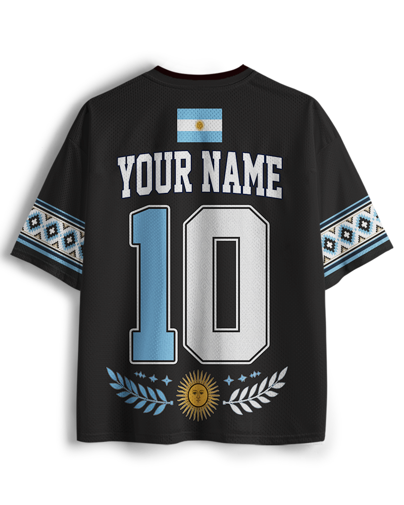 TheRetroTee Argentina Custom Name Mesh Jersey