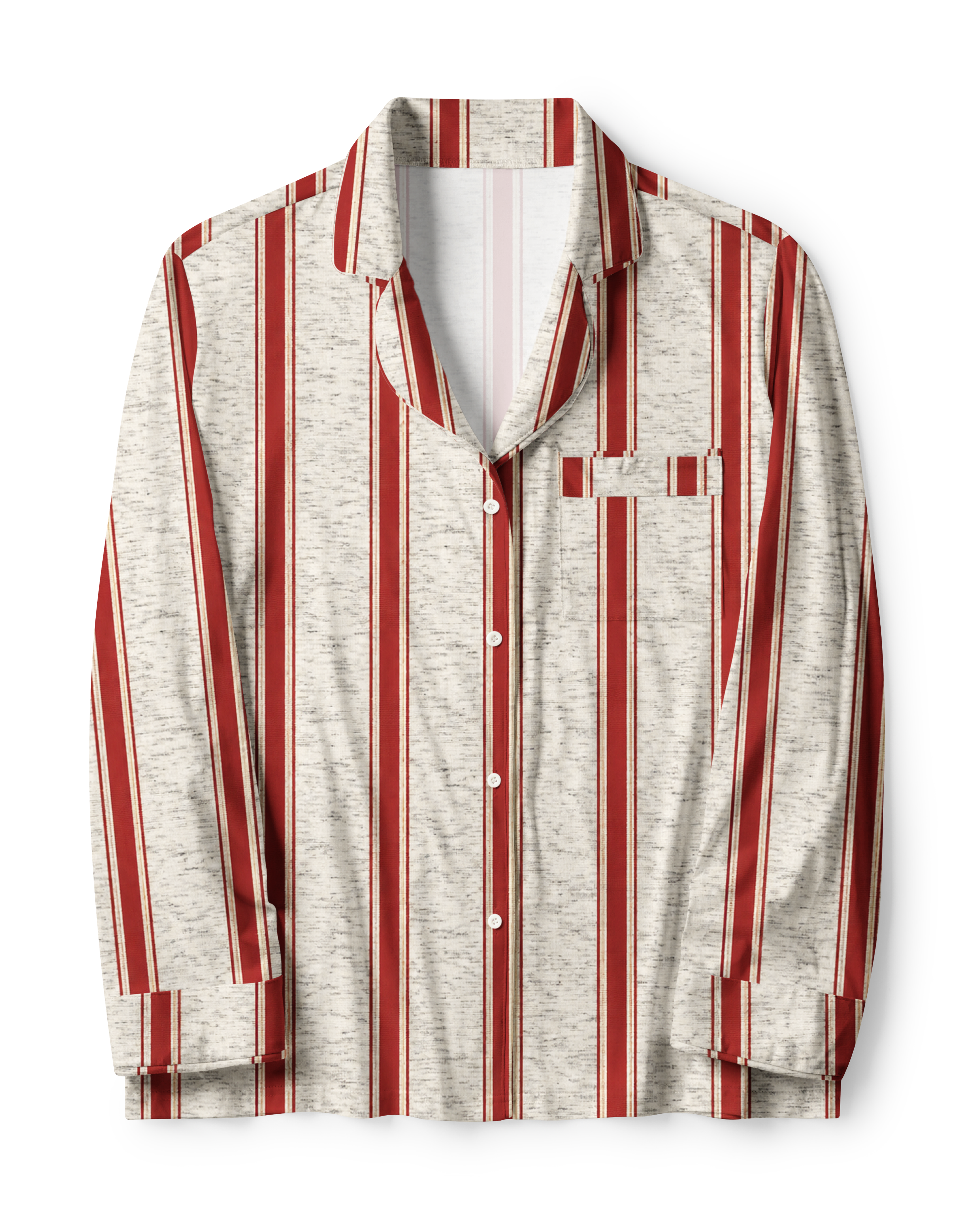 TheRetroTee Heather Red Stripe Vintage Pajama Set