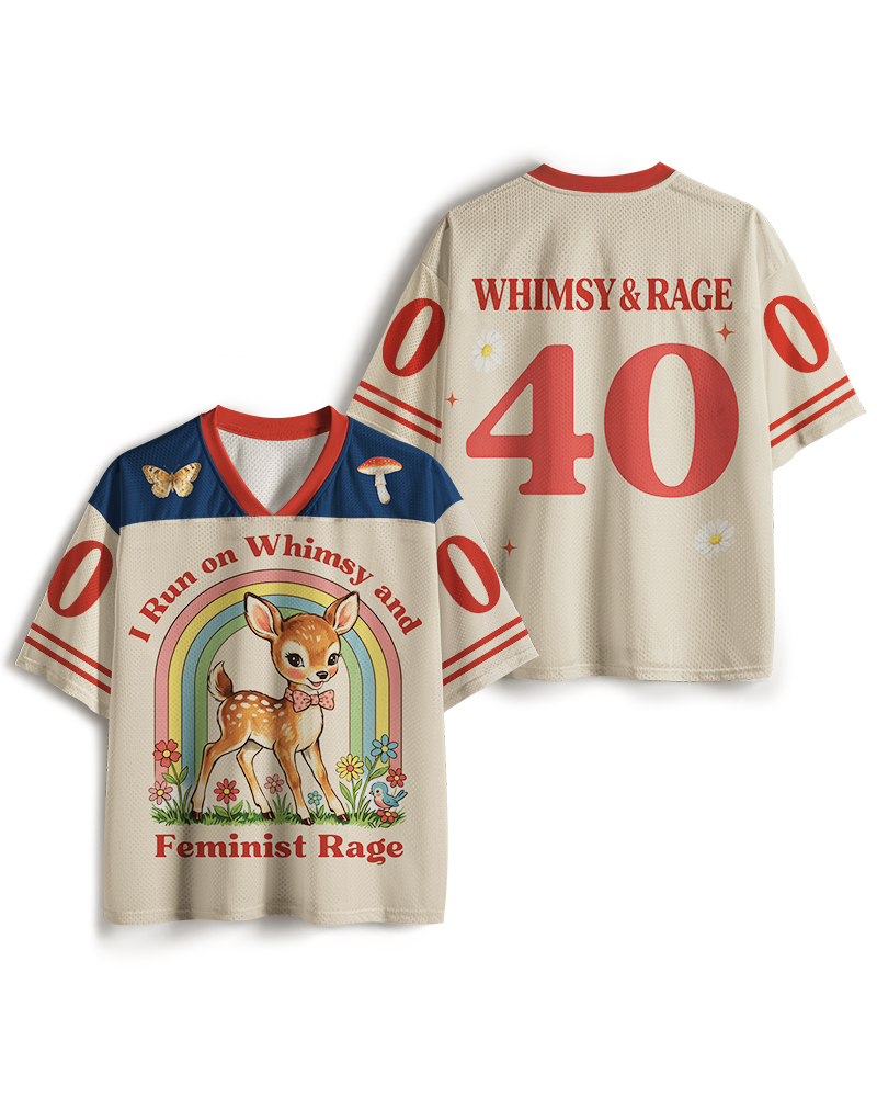 TheRetroTee Whimsy and Feminist Rage 1940s Mesh Jersey