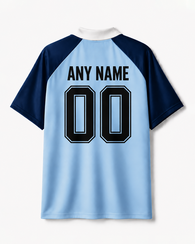 TheRetroTee Argentina Horizon Flow Collar Soccer Jersey