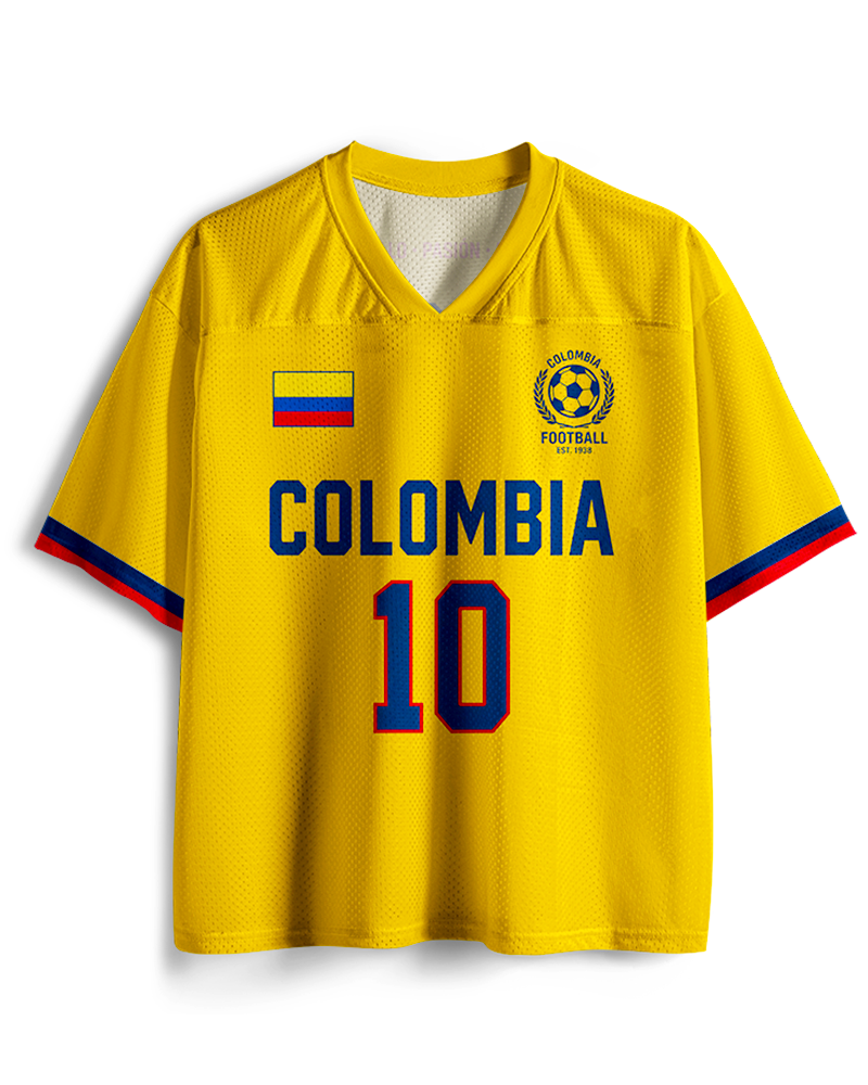 TheRetroTee Vintage Colombia Football Heritage Mesh Jersey