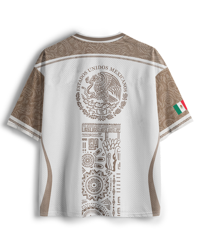 TheRetroTee Mexican Aztec Partern Mesh Jersey