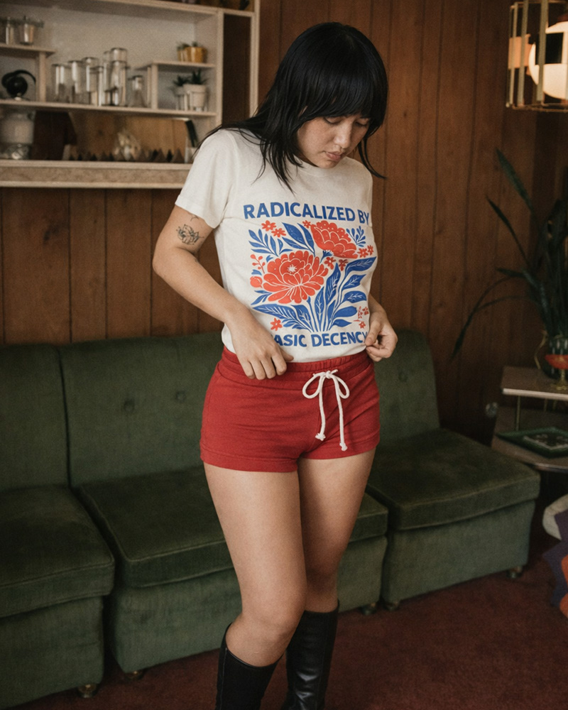 TheRetroTee Radicalized by Basic Decency Cotton T-Shirt