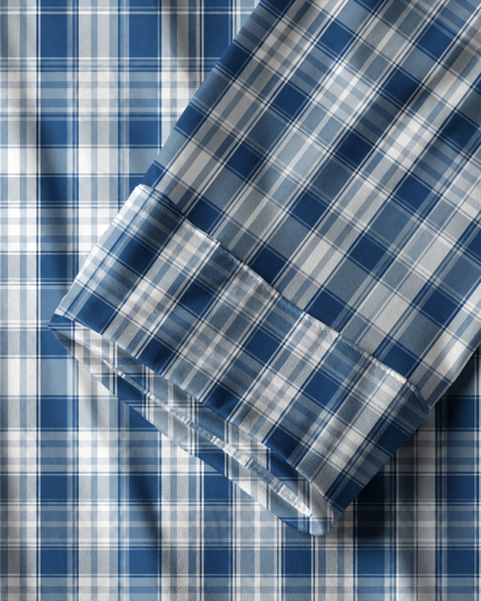 TheRetroTee Ocean Blue Tartan Vintage Pajama Set