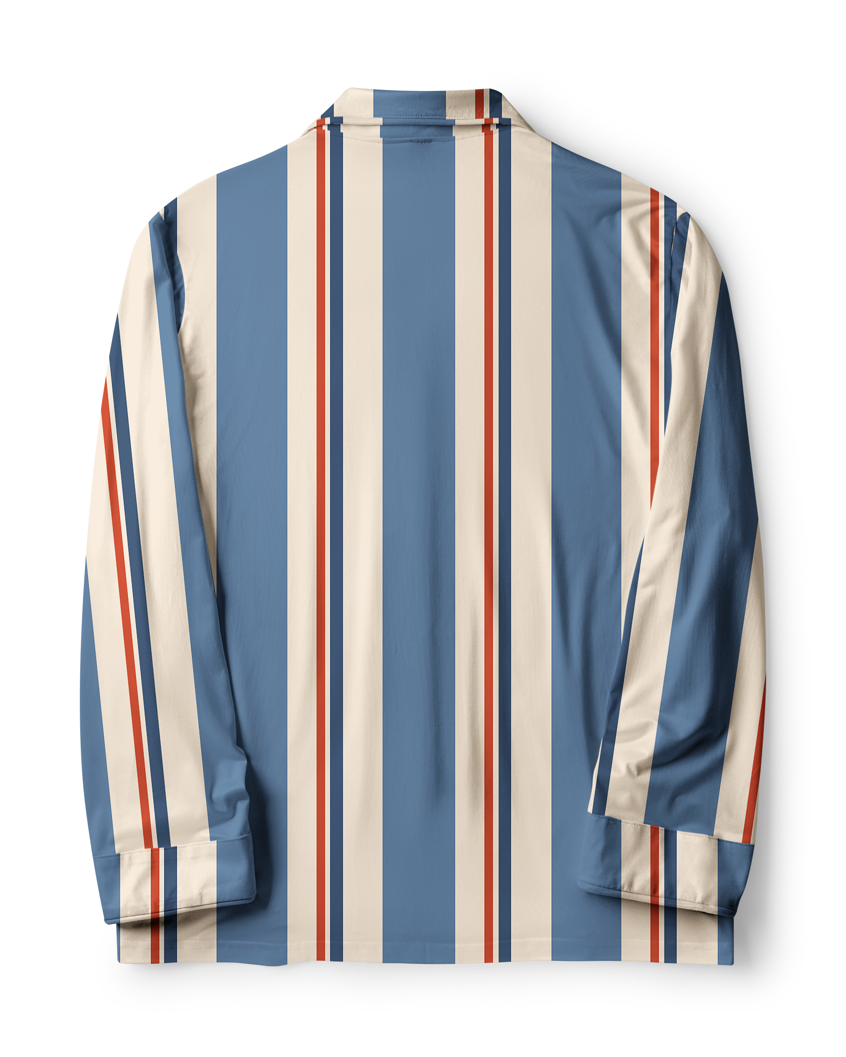 TheRetroTee Muted Blue Terracotta Stripe Vintage Pajama Set