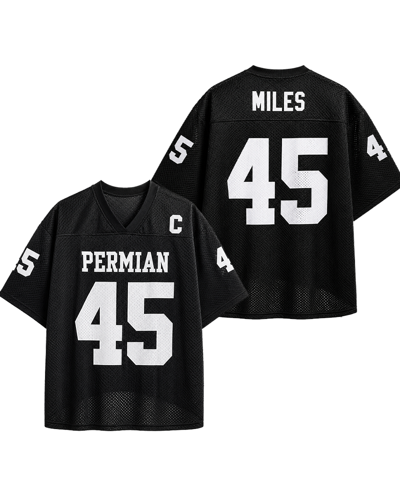 TheRetroTee Texas Sports Movie-Inspired #45 Black Football Mesh Jersey
