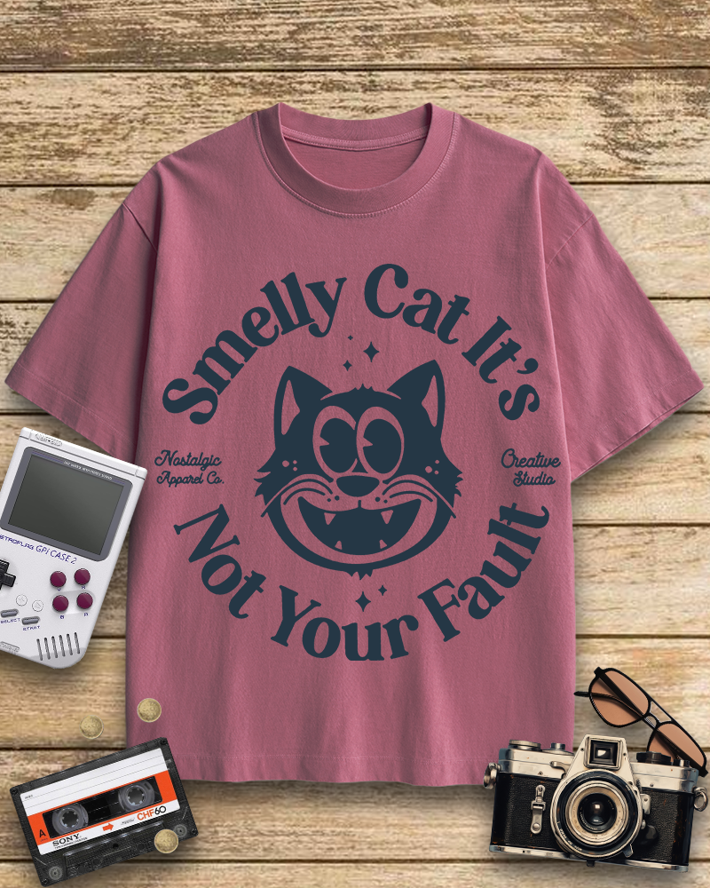 TheRetroTee Smelly Cat 1990s Cotton T-Shirt