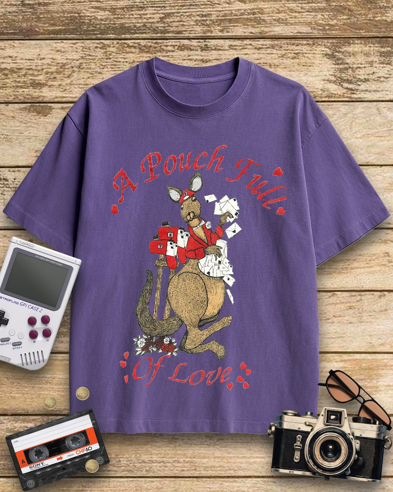 TheRetroTee 1980s Kangaroo Love Letters Cotton T-Shirt