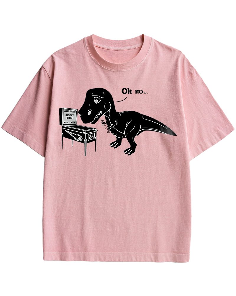 TheRetroTee Dinosaur Pinbal 1970s Cotton T-Shirt