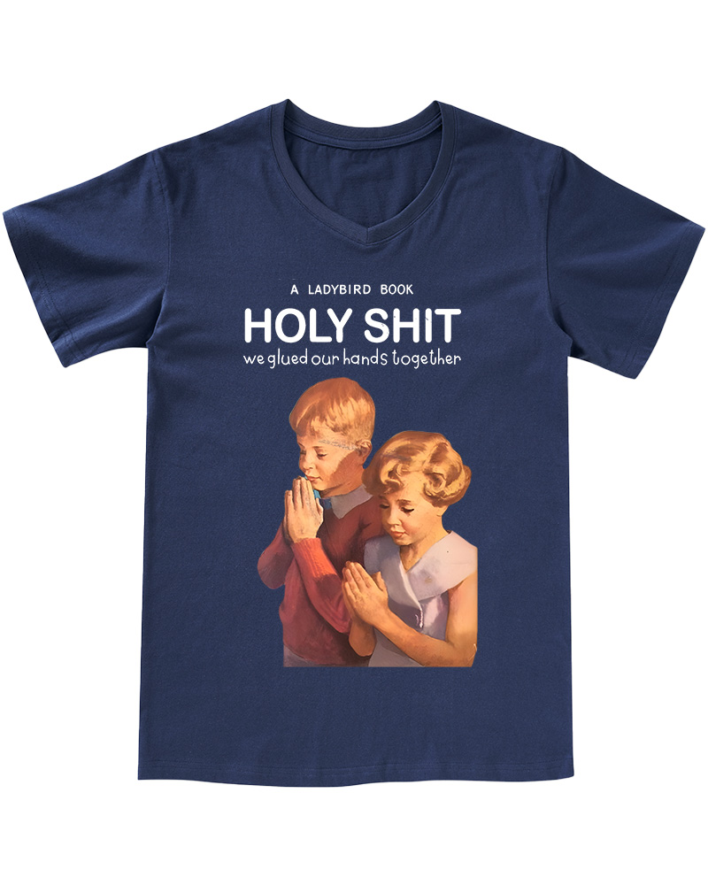TheRetroTee A Ladybird Book Holy Shit Pin-Up V-neck T-Shirt