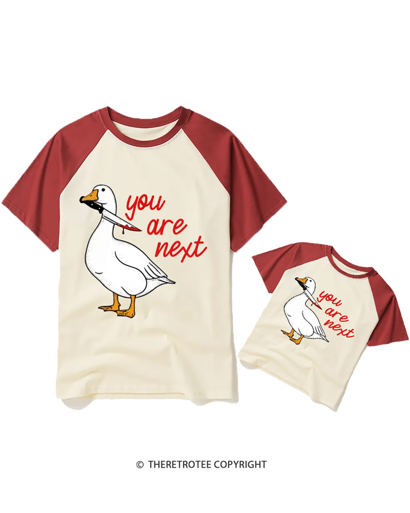 TheRetroTee You Are Next 2000s Raglan Baseball Family T-Shirt