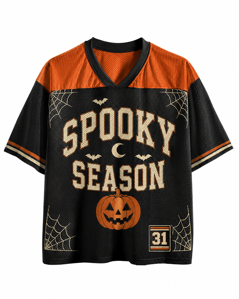 TheRetroTee Vintage Spooky Season Mesh Jersey